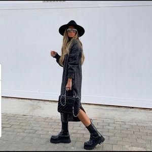 Zara track sole leather ankle boots.